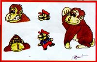 Croquis préparatoire de Miyamoto pour Donkey Kong